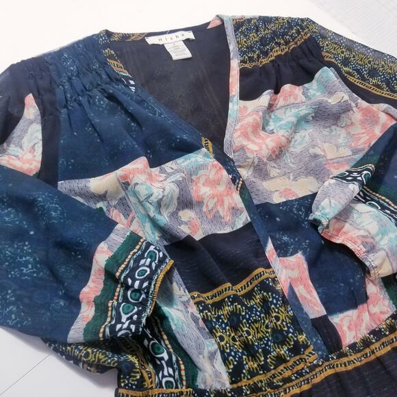 Hiche Printed Layered Ruffle Pintuck Dress - Picture 6 of 11